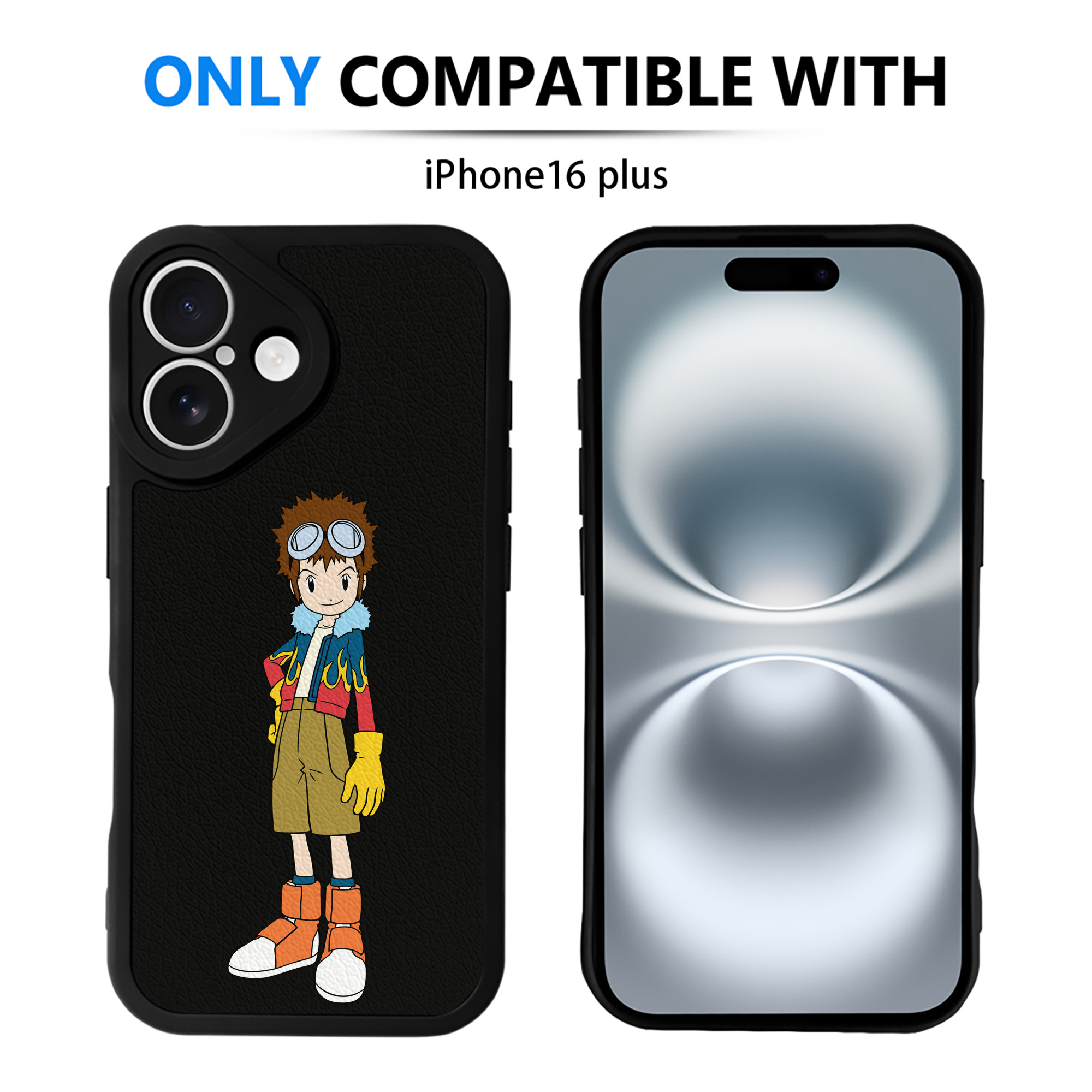 （画像用） Digimon デジタルモンスター/デジモン 【iPhone 16シリーズ対応】シリコンスマホケース（レザー調） 材質：シリコン